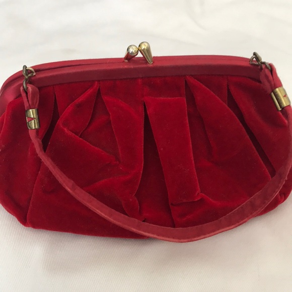 red velvet clutch purse
